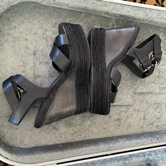 All Saints black wedge platform sandals - Picture 10 of 13